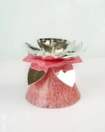 German Silver Flower Diya - 5 inch - WL5793 - Image 5