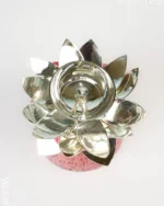 German Silver Flower Diya - 5 inch - WL5793 - Image 4