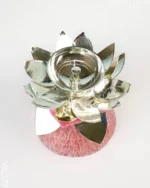 German Silver Flower Diya - 5 inch - WL5793 - Image 6